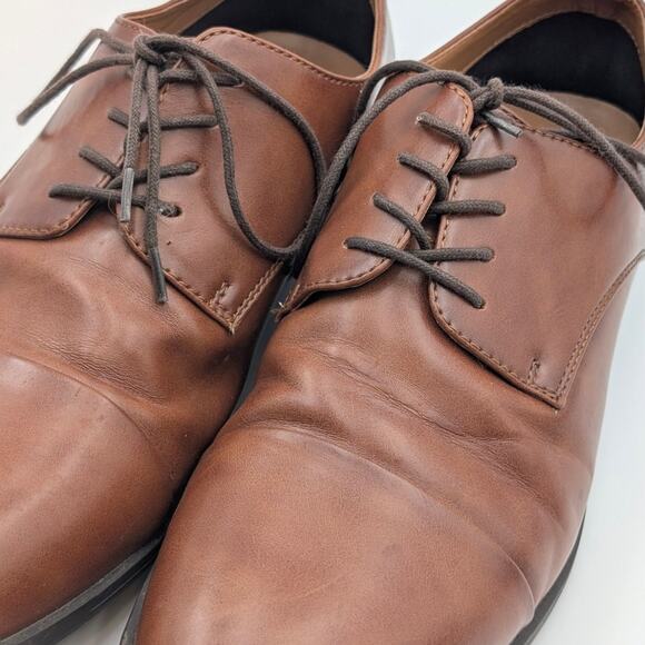 Call It Spring Derby Mens Leather Formal Shoes Lace-Up Brown Size US9 EU42 - Picture 9 of 10
